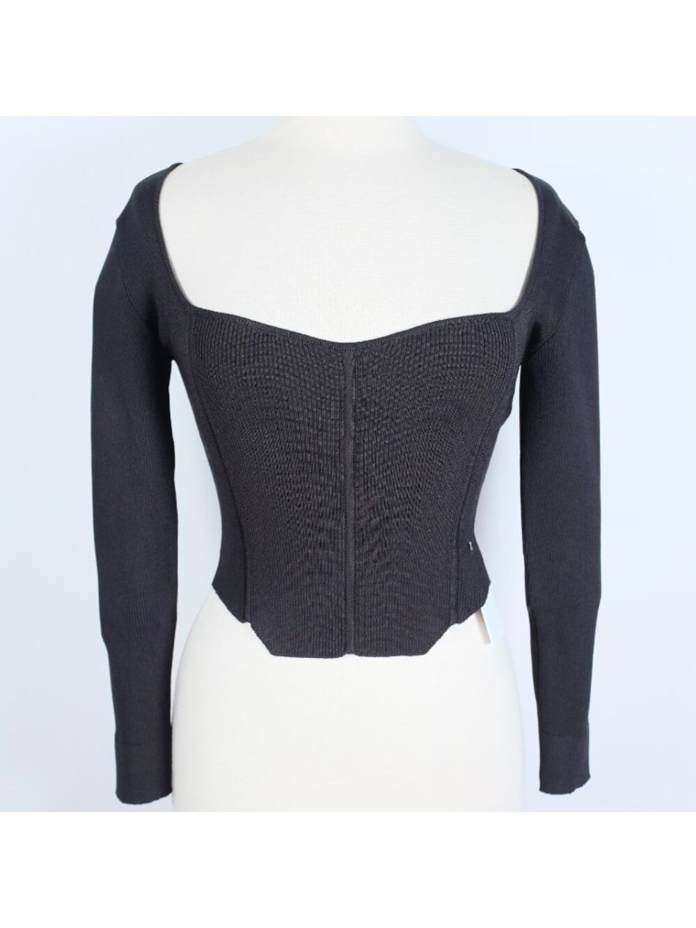 CELINE sz L bustier crop top corset stretch silk bustier 2022 Hedi Slimane black